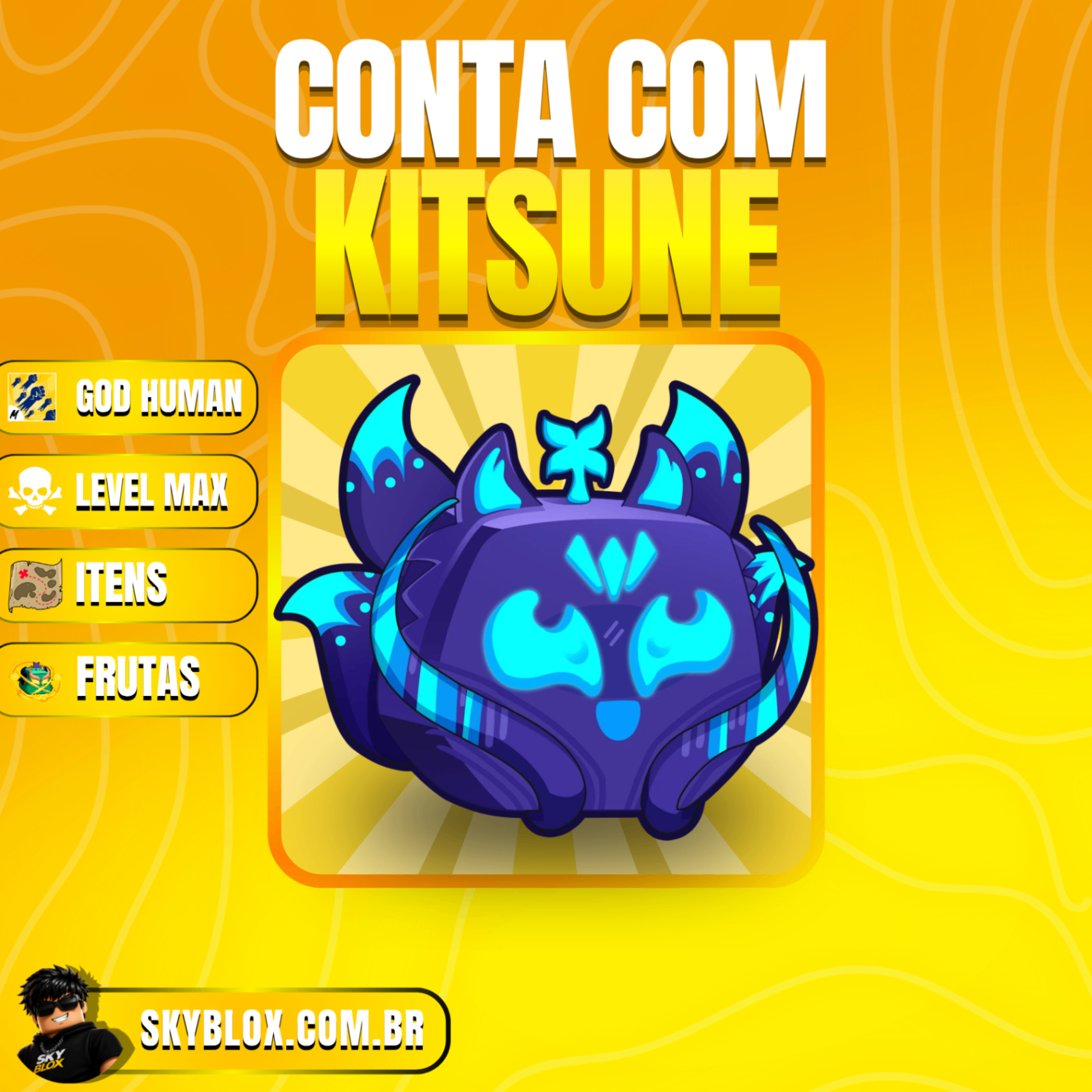 🦊 COMBO KITSUNE!  Kitsune inv + God Human + Level max